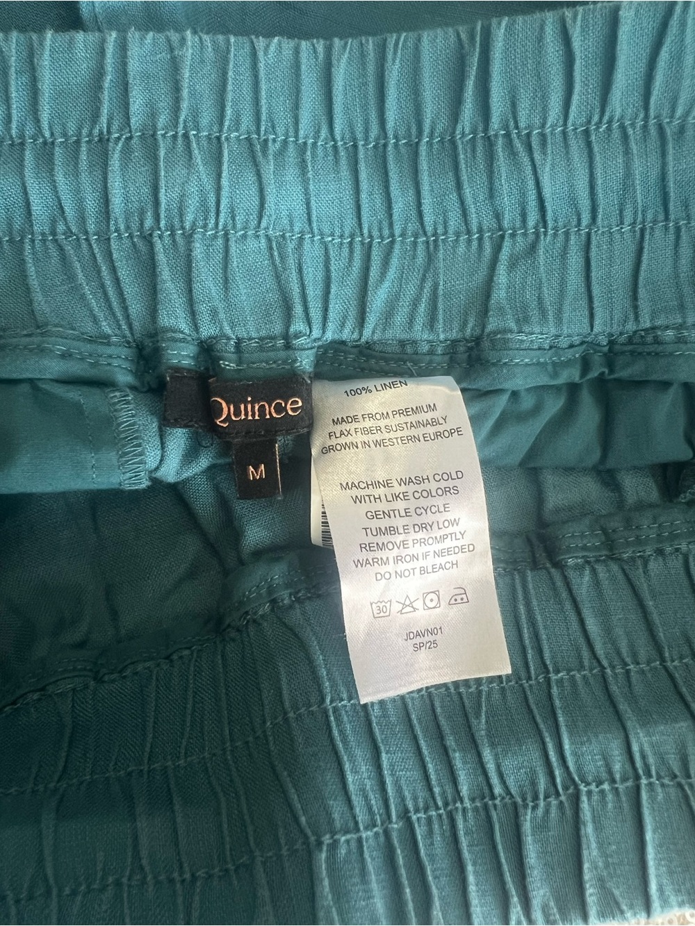 Quince Teal 100% Linen Pants